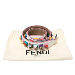 Pre Owned Fendi Multicolor Leather Studded Bag Strap