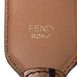 Pre Owned Fendi Brown/Black Zucca Leather Strap You Bag Strap