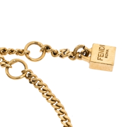 مملوكة مسبقًا Fendi Blossom Flower Charm Two Tone Bracelet