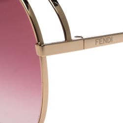 Pre Owned Fendi Rose Gold / Pink Gradient FF0286/S Aviator Sunglasses