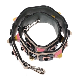 Pre Owned Fendi Multicolor Leather Embellished Interchangeable Shoulder Strap