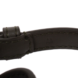 Pre Owned Fendi F Is Fendi Green Leather Gold Tone Double Wrap Bracelet M