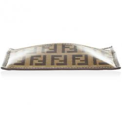 Pre Owned Fendi Zucchino Business Card Holder 