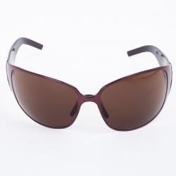 Fendi Brown Metallic FS344 Shield Wrap Women Sunglasses