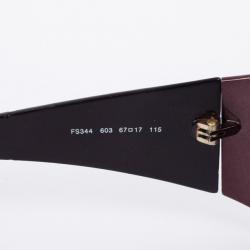 مملوكة مسبقًا نظارة شمسية نسائية فندي FS344 راب بنية ميتاليك