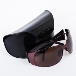 Fendi Brown Metallic FS344 Shield Wrap Women Sunglasses