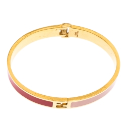 مملوكة مسبقًا Fendi The Fendista Bicolor Enamel Gold Tone Bracelet S
