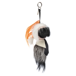 Pre Owned Fendi Multicolor Fur and Leather Karlito Bag Charm