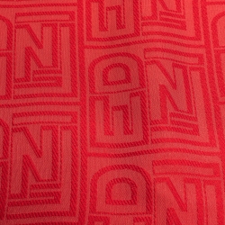  Fendi Coral Red Logo Monogram Silk Stole 