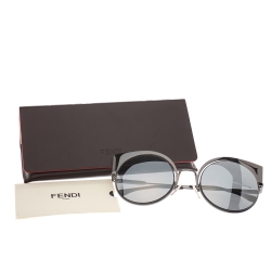 Pre Owned Fendi Gunmetal Black Mirror FF 0177/S Sunglasses
