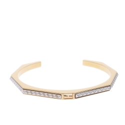 Pre Owned Fendi Spike Two Tone Open Cuff Bracelet