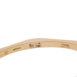 Pre Owned Fendi Spike Two Tone Open Cuff Bracelet