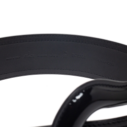 Pre Owned حزام فندي إبزيم حرف بي خصر جلد لامع أسود 75 سم