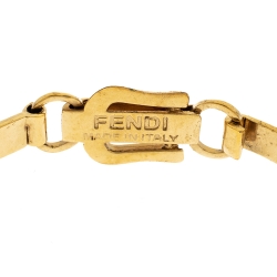 Pre Owned Fendi FF Gold Tone Hook Bracelet