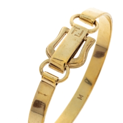 Pre Owned Fendi FF Gold Tone Hook Bracelet