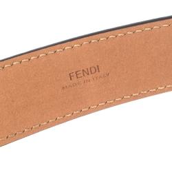 Fendi White Leather FF Logo Buckle Belt 85CM