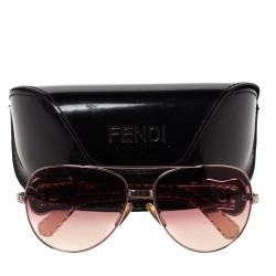 مملوكة مسبقًا Fendi Rose Gold/Pink Gradient FS411 Aviator Sunglasses