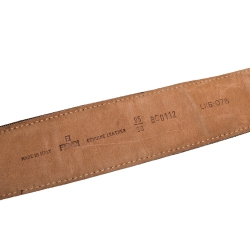 مملوكة مسبقًا Fendi Brown Zucca Canvas FF Logo Belt 95CM