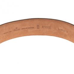 مملوكة مسبقًا Fendi Brown Zucca Canvas FF Unisex Buckle Belt 85CM