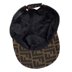 مملوكة مسبقًا Fendi Brown Zucca Pattern Canvas Baseball Cap S
