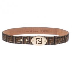 مملوكة مسبقًا حزام فندي زوكا كانفاس إبزيم الشعار 80سم