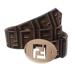 مملوكة مسبقًا حزام فندي زوكا كانفاس إبزيم الشعار 80سم