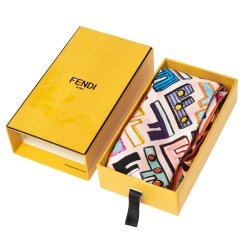 مملوكة مسبقًا Fendi Pink & Orange Fun Fair Silk Bandeau Scarf