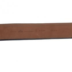 Pre Owned Fendi Black Leather B Buckle Belt 80CM