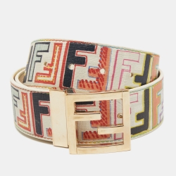 White Fendi Belt