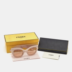 Pre Owned Fendi Peach FF0435/S Cat Eye Sunglasses