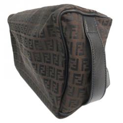 Pre Owned Fendi  Bi Color Zucchino Canvas Cosmetic Pouch