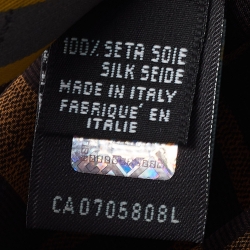 Pre Owned Fendi Brown Zucca Silk Chiffon Layered Scarf