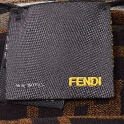Pre Owned Fendi Brown Zucca Silk Chiffon Layered Scarf