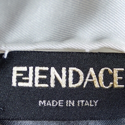 Pre Owned Fendi X Versace Fendace Ivory FF Baroque Print Silk Scarf