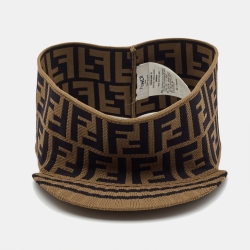 مملوكة مسبقًا Fendi Brown/Black  Nylon FF Stretch Visor 