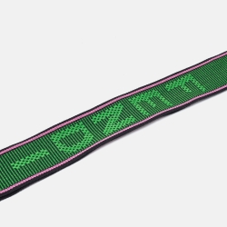 Pre Owned Fendi Green FF Jacquard and Leather Strap You Bag Strap