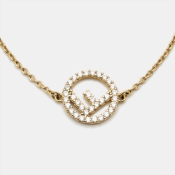 مملوكة مسبقًا Fendi F is Fendi Crystal Gold Tone Bracelet