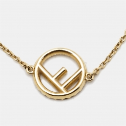 مملوكة مسبقًا Fendi F is Fendi Crystal Gold Tone Bracelet
