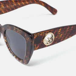 Pre Owned Fendi Havana FF/Grey F is Fendi FF0327/S Cat-Eye Sunglasses