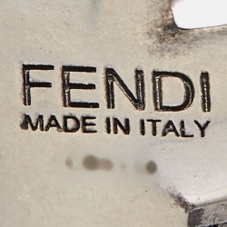 Pre Owned Fendi F Crystals Silver Tone Earrings