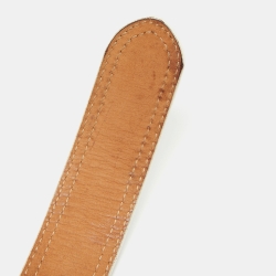 Pre Owned Fendi White Leather Butterfly Buckle Belt 90 CM