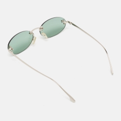 Pre Owned Fendi Green/Silver FF4075US FF Crystals Oval Sunglasses
