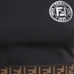 Fendi Black Monogram Print Jersey Leggings and Crop Top Set S