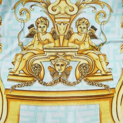 Pre Owned Fendace Fendi x Versace Multicolor Printed Jersey Ruched Mini Dress S