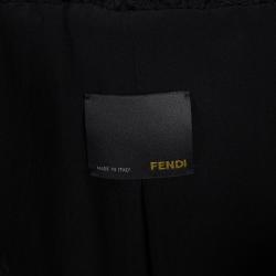 مملوكة مسبقًا Fendi Black Textured Short Sleeve Blazer S