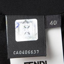 مملوكة مسبقًا Fendi Black Textured Short Sleeve Blazer S