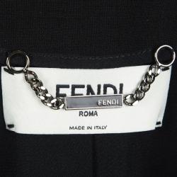 Pre Owned Fendi Black Wool Contrast Cuff Detail Tailored Blazer S