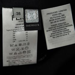 Pre Owned Fendi Black Wool Contrast Cuff Detail Tailored Blazer S