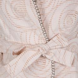 مملوكة مسبقًا Fendi Blush Pink Perforated Patterned Dress and Shrug Set M