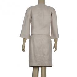 Fendi Collarless Silk Skirt Suit M